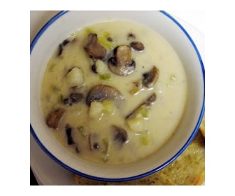 Sopa de champiñón con queso y  huevo receta