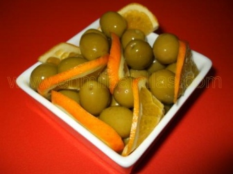 Aceitunas a la naranja receta