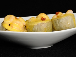 Alcachofas rellenas de roquefort receta