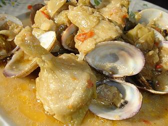 Alcachofas con almejas receta