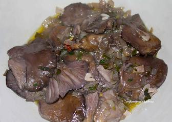 Setas con salsa de puerros receta