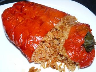 Pimientos rellenos de arroz receta