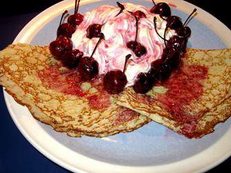 Crepes de cerezas receta