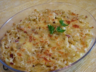 Macarrones gratinados con atún receta
