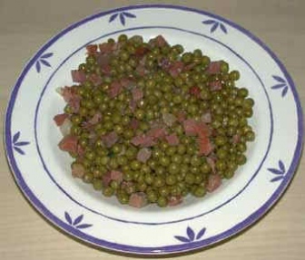 Guisantes con jamón receta