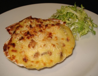 Vieiras gratinadas receta