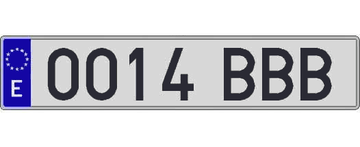 0014BBB matricula larga