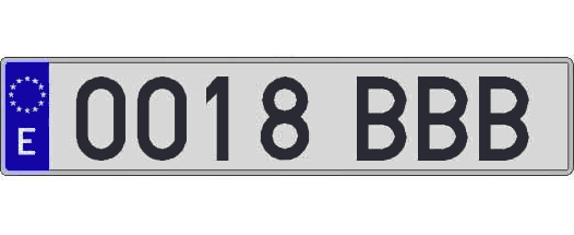 0018BBB matricula larga