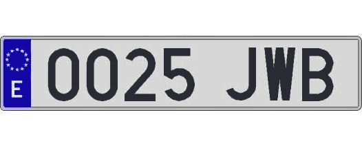 0025JWB matricula larga