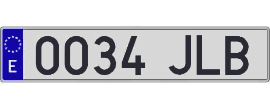 0034JLB matricula larga