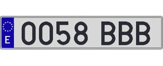 0058BBB matricula larga
