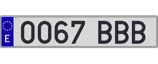 0067BBB matricula larga