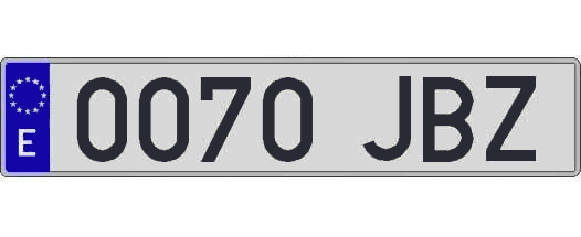 0070JBZ matricula larga
