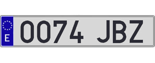 0074JBZ matricula larga