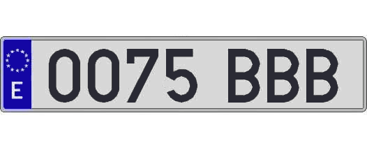0075BBB matricula larga