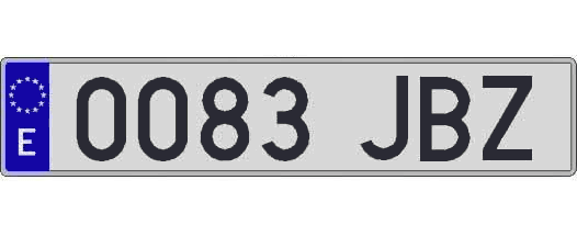 0083JBZ matricula larga