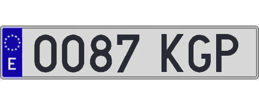 0087KGP matricula larga
