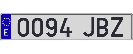 0094JBZ matricula larga