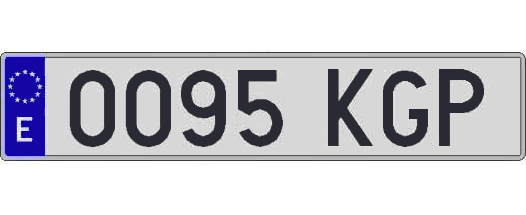 0095KGP matricula larga