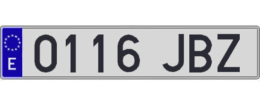 0116JBZ matricula larga