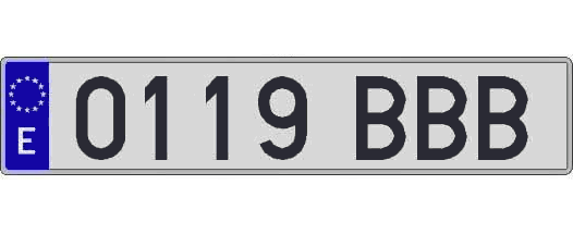0119BBB matricula larga
