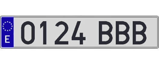 0124BBB matricula larga