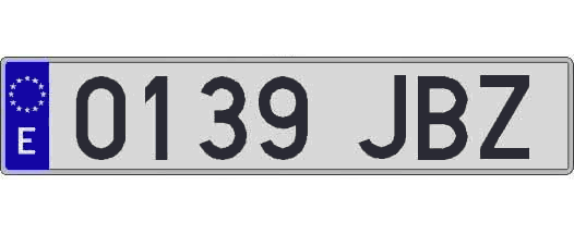 0139JBZ matricula larga