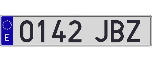 0142JBZ matricula larga