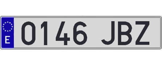 0146JBZ matricula larga