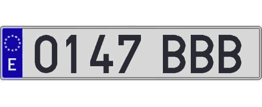 0147BBB matricula larga