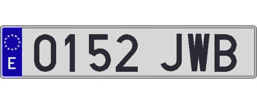 0152JWB matricula larga