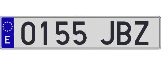 0155JBZ matricula larga