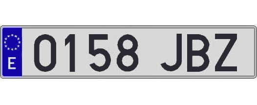 0158JBZ matricula larga