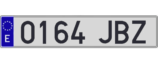 0164JBZ matricula larga
