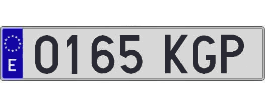 0165KGP matricula larga