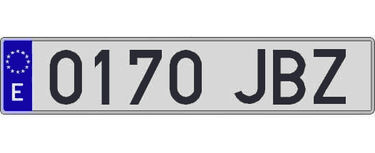 0170JBZ matricula larga