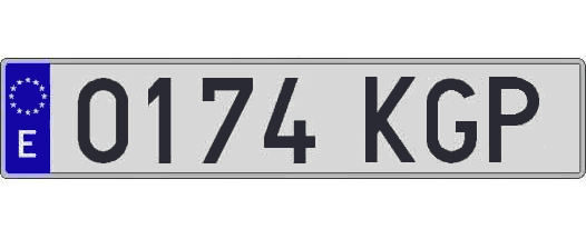 0174KGP matricula larga