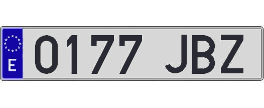 0177JBZ matricula larga