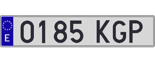 0185KGP matricula larga