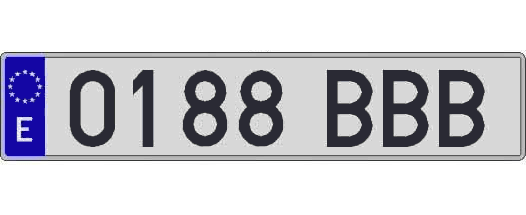 0188BBB matricula larga