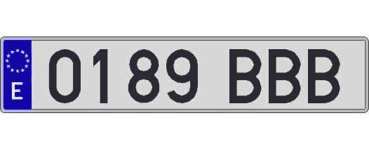 0189BBB matricula larga