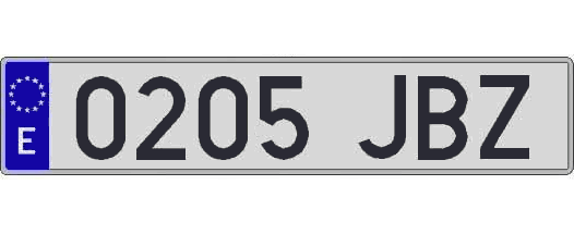 0205JBZ matricula larga