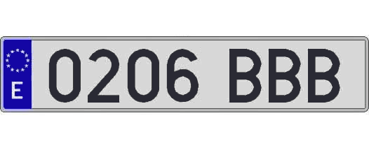 0206BBB matricula larga