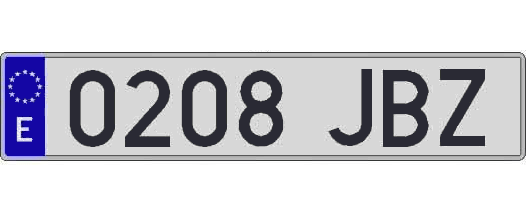 0208JBZ matricula larga
