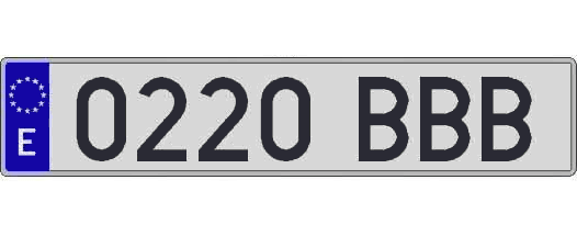0220BBB matricula larga