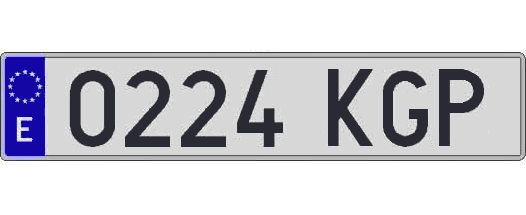 0224KGP matricula larga
