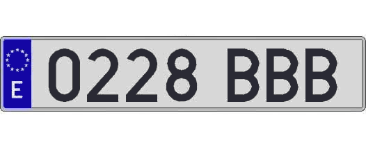 0228BBB matricula larga