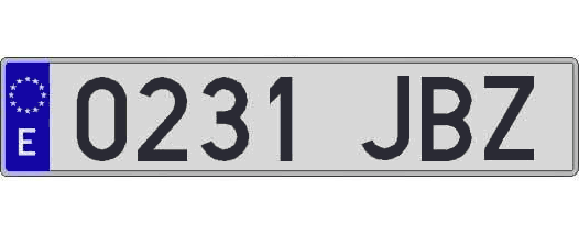 0231JBZ matricula larga