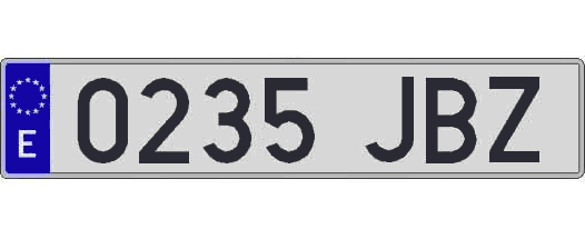 0235JBZ matricula larga