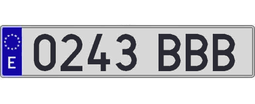 0243BBB matricula larga